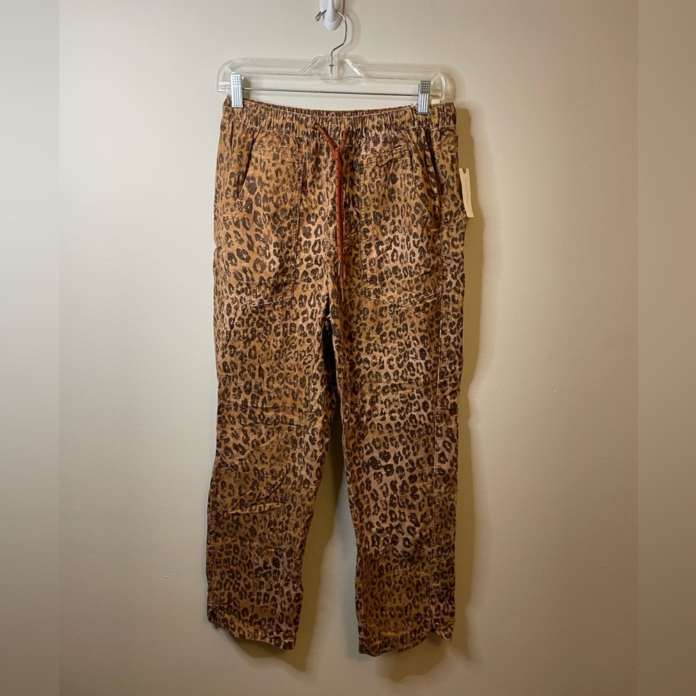 NWT Anthropologie Pilcro Cottage Corduroy Leopard Animal Print Pants Mob Wife